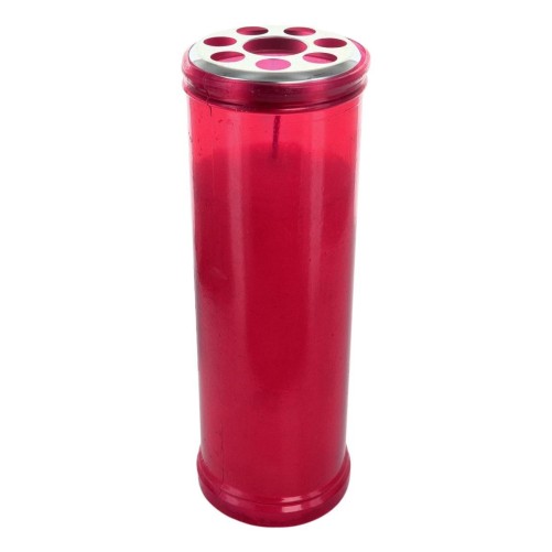 Bougie rouge d'extérieur, H.190mm Ø 64 - durée environ 4 jours et 8heures