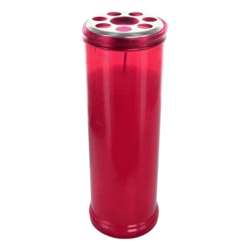 Bougie rouge d'extérieur, H.190mm Ø 64 - durée environ 4 jours et 8heures