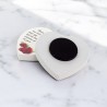 Magnet en bois avec prière forme coeur H 5 cm. Disponible avec différents Saints.