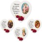 Magnet en bois avec prière forme coeur H 5 cm. Disponible avec différents Saints.