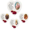 Magnet en bois avec prière forme coeur H 5 cm. Disponible avec différents Saints.