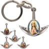 Porte-cles en metal en forme d ancre H. 4 cm avec une resine. Differents Saints