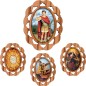 Plaque auto en bois d olivier hauteur 3 cm avec resine. Disponible avec differents Saints.