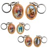 Porte-clés en bois d olivier H- 3-8 cm avec résine couleur des saints-