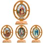 Chevalet en bois d olivier a poser H. 7 cm avec resine, plusieurs saints.