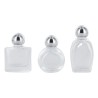 Bouteilles en verre de differentes formes H. 4,5 cm livrees en assortiment.