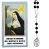 Couronne de dévotion de sainte Rita avec notice explicative, livre en sachet individuel.