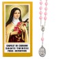 Chapelet de dévotion de sainte Thérèse avec notice explicative, livre en sachet individuel.