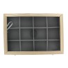 Boite présentoir en bois avec couvercle 35 x 24 x H. 5,5 cm - 12 compartiments