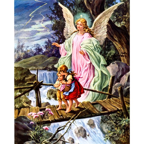 Poster cartonne finition couleur or H. 70 x 50 cm, plusieurs saints.