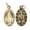 Medaille alliage metal/aluminium couleur doree de la Vierge Miraculeuse inscription en Francais, plusieurs tailles.