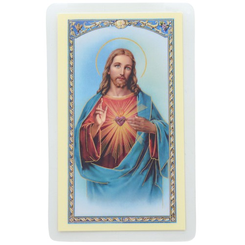 Image papier plastifie avec priere 11.5 x 7 cm, plusieurs saints.