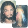 Carte plastifiée en relief, 8,5 x 5 cm, avec plusieurs saints.