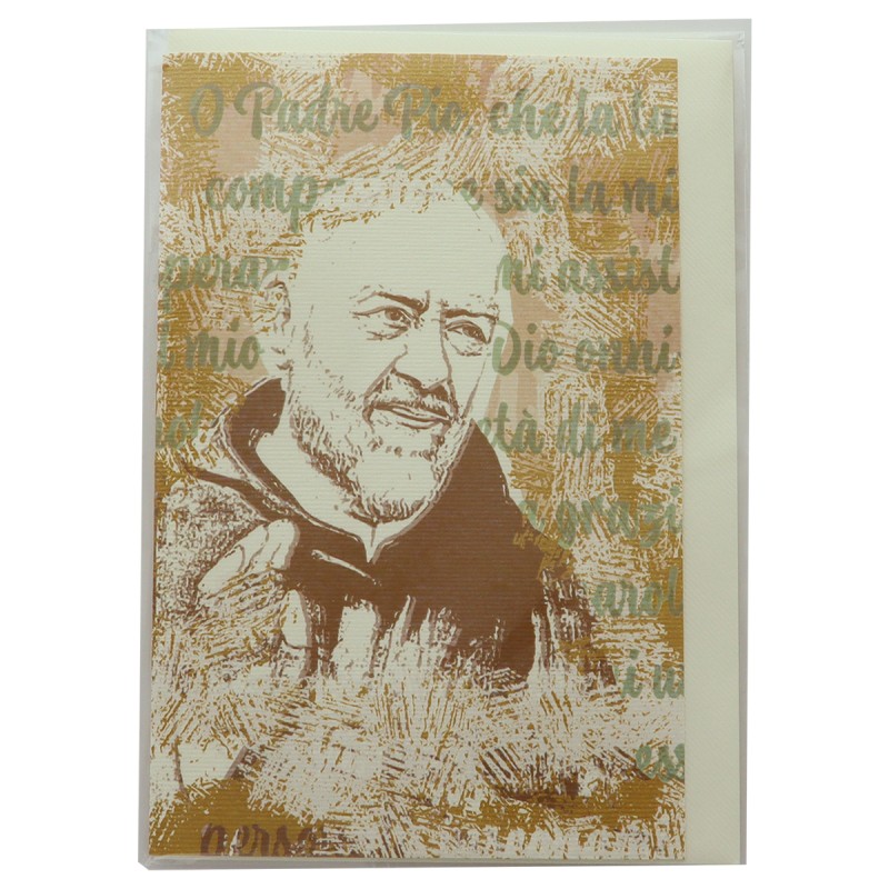 Carte double avec enveloppe H. 15,5 x 10,5 cm. Differents Saints.