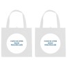 Sac shopping blanc en mati-egrave-re non tiss-eacute- sublimation rectangle personnalisable H-34 x 40 cm- 2 personnalisations-