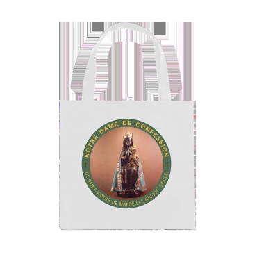 Sac shopping blanc en mati-egrave-re non tiss-eacute- sublimation rectangle personnalisable H-34 x 40 cm- 2 personnalisations-