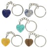 Porte-cles forme coeur imitation pierre H. 2,2 cm - LOT DE 5 ASSORTIS