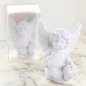 Boite presentoir 36 anges blancs avec un cœur, H. 4,4 cm, presentes dans une boite individuelle