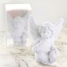 Boite presentoir 36 anges blancs avec un cœur, H. 4,4 cm, presentes dans une boite individuelle