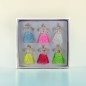 Ange en verre robe façon dentelle-Hauteur 6 cm. Série de 6 anges assortis.