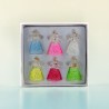 Ange en verre robe façon dentelle-Hauteur 6 cm. Série de 6 anges assortis.