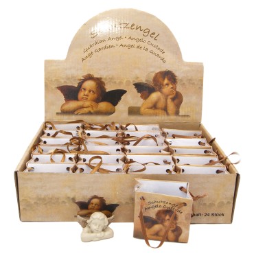 Ange protecteur hauteur 5 cm livré dans une pochette cadeau - BOITE DE 24 ANGES ASSORTIS