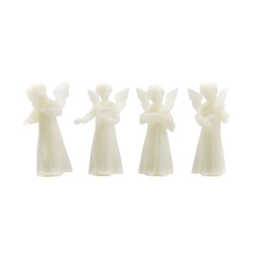 Anges en plastique fluo assemblé - hauteur 6 cm. SERIE DE 4 ANGES ASSORTIS