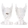 Anges en resine avec croix strass H. 17.50 cm, LOT DE 2 ASSORTIS