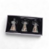 Ange en verre paillete avec etoile - Hauteur : 4,5 cm, Serie de 3 anges assortis.