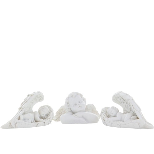 Boite de 12 anges en resine - H. 4 cm. (4 lots de 3 anges assortis)