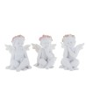 Boite de 6 anges assis en resine - H. 7.5 cm. 2 LOTS DE 3 ANGES ASSORTIS