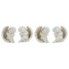 Boite de 4 anges assis en resine couleur doree et argentee - H. 12.5 cm. (1 lot de 4 anges assortis)