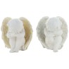 Boite de 4 anges assis en resine couleur doree et argentee - H. 12.5 cm. (1 lot de 4 anges assortis)