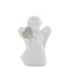 Ange blanc en résine avec cœur pailleté - hauteur 6.3 cm