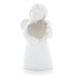 Ange blanc en résine avec décor cœur - hauteur 8.2 cm, livre en boite individuelle.