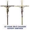 Crucifix avec Christ en métal couleur dorée H. 19 cm
