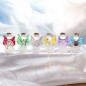Ange en verre avec decor coeur et robe torsadee H. 4,5 cm, SERIE DE 6 ANGES ASSORTIS