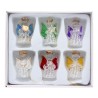 Ange en verre avec decor coeur et robe torsadee H. 4,5 cm, SERIE DE 6 ANGES ASSORTIS