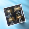 Ange en verre H. 7.5 cm, SERIE DE 4 ANGES ASSORTIS
