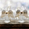 Ange en verre H. 7.5 cm, SERIE DE 4 ANGES ASSORTIS