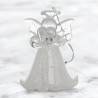 Ange en verre robe sablee avec coeur couleur H. 4,5 cm, SERIE DE 6 ANGES ASSORTIS