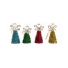 Ange en verre robe paillettee de couleur H. 7 cm, SERIE DE 4 ANGES ASSORTIS
