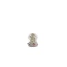 Boite de 12 boules a neige en verre avec ange et decor roses - H. 6 cm. (3 lots de 4 boules assorties)