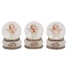 Boule à neige en verre avec ange  -  H. 9 cm. 3 BOULES ASSORTIES