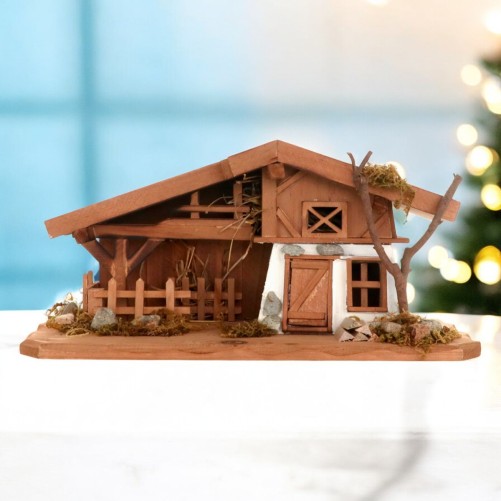 Lot de 2 cabanes en bois - H. 13 cm.