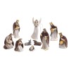 Crèche résine style céramique peinte à la main de 10 personnages H. 19.2 cm