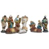 Creche en resine style Napolitaine de 11 personnages H. 14.50 cm