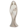 Vierge à l' enfant moderne en résine peinte a la main couleur beige et blanche - H. 14 cm