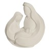 Statue moderne de la Sainte Famille en resine couleur blanche - H. 8.5 cm