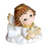 Petit ange en résine avec étoile couleur dorée et blanche H. 4 cm